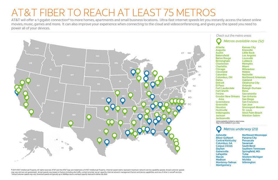 at and t fiber optic map